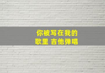 你被写在我的歌里 吉他弹唱